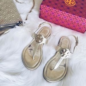 TORY BURCH Gold Bryce Flat Thong Sandal